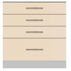 Тумба з чотирма ящиками (без стільниці) ширина 700 МАКСІ МЕБЛІ Сірий/Ваніль (80114)