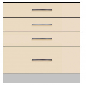 Тумба з чотирма ящиками (без стільниці) ширина 600 МАКСІ МЕБЛІ Сірий/Ваніль (80113)