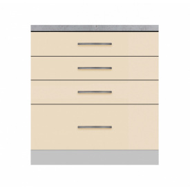 Тумба з чотирма ящиками зі стільницею 1-ї категорії ширина 700 МАКСІ МЕБЛІ Сірий/Ваніль (80120)