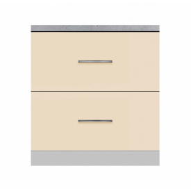 Тумба з двома ящиками зі стільницею 1-ї категорії ширина 800 МАКСІ МЕБЛІ Сірий/Ваніль (80109)