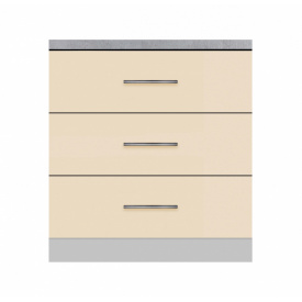 Тумба з трьома ящиками зі стільницею 1-ї категорії ширина 600 МАКСІ МЕБЛІ Сірий/Ваніль (80131)