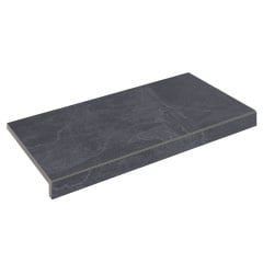 Aquaviva Бортовая Г-образная плитка Aquaviva Ardesia Black, 595x345x50(20) мм Киев
