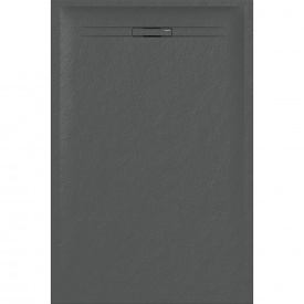 Душовий піддон Geberit SESTRA 80x100х4 прямокутний, графіт, поверхня зі сланцевою структурою