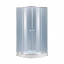 Душова кабіна Lidz Latwa SC90x90.SAT.LOW.GR, скло тон. 4 мм + Lidz Душовий піддон KAPIELKA ST90x90x15 (LLASC9090SLGSET)