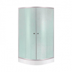Душова кабіна Lidz Latwa SC90x90.SAT.LOW.FR, скло Frost 4 мм + Lidz Душовий піддон KAPIELKA ST90x90x15 (LLASC9090SLFSET)
