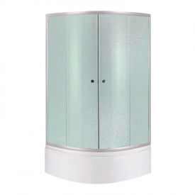 Душова кабіна Lidz Latwa SC90x90.SAT.HIGH.FR полукругла, скло Frost 4 мм + Душовий піддон KAPIELKA ST90x90x41, з панеллю (LLSC9090SATHIGHFR2SET)