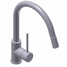 Змішувач для кухонної раковини з висувним зливом Genebre Tau White.