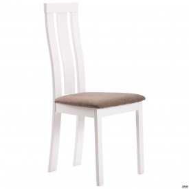 Стул кухонный Йорк 1010х450х500 мм деревянный белый с мягким сидением коричневого цвета