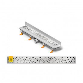 Душовий канал MCH CH-650SN3 з решіткою "Квадрати" з вертикальним фланцем