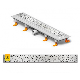 Душовий канал MCH CH-650S з решіткою "Квадрати" з горизонтальним фланцем