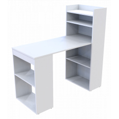 Письменный стол Т-5 Doros белый с полочками-стелажем Володарск-Волынский