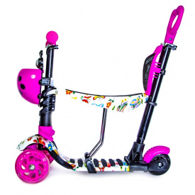 Самокат детский Scooter Божья коровка 5 in 1 Butterfly Розовый (959350826)