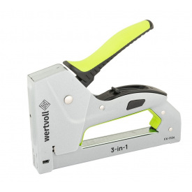 Степлер рессорный WERTVOLL 3-В-1 скоба R53 4-14мм/шпилька 14 мм/гвоздь 14 мм Grey (FX-1104)