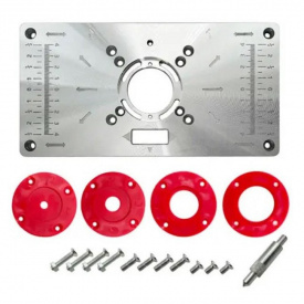 Пластина для ручного фрезера алюминиевая MHZ 235x120x8 мм со сменными кольцами