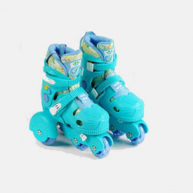 Роликовые коньки с защитой Best Roller 30 - 33 S светящиеся PU колёса Blue (141112)