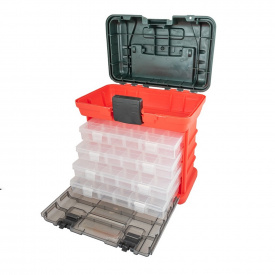 Органайзер с выдвижными боксами MASTERTOOL 4 шт 73 секции 11" 279х184х254 мм (79-3182)