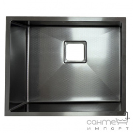 Прямоугольная кухонная мойка на одну чашу Fabiano Quadro 53 Celldecor Nano Grafit 530х440 графит