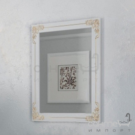 Зеркало Marsan Jacqueline 900 белый, патина серебро