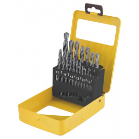 Набор сверл для металла MASTERTOOL 19 шт HSS 1 - 10 мм metal box WHITE (1-0119)