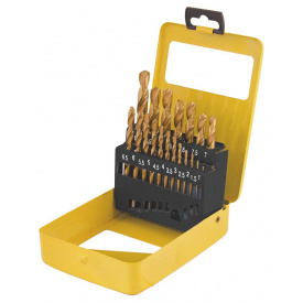 Набор сверл для металла MASTERTOOL 19 шт HSS 1 - 10 мм metal box ТИТАН (11-0319)