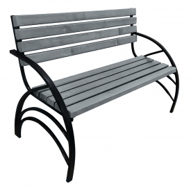 Лавка Tobi Sho Ельф із підлокітниками для дачі, парку, саду 1 м колір сірий