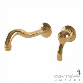Смеситель для раковины скрытого монтажа Bugnatese Lem LEMDO1945 золото, излив 19 см