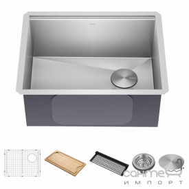 Прямоугольная кухонная мойка под столешницу, из нержавеющей стали Kraus Kore KWU111-23 сатин