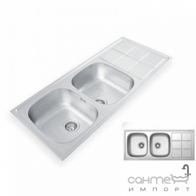 Кухонная мойка Ukinox Lotus 1160.500 20 GT 8K L н/с декор оборотная
