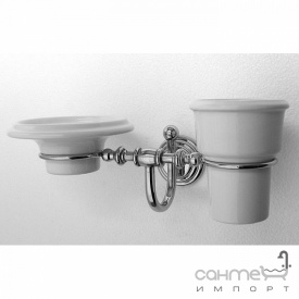 Мыльница со стаканом подвесные Pacini & Saccardi Rome 30056/С хром