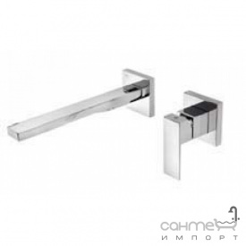 Встраиваемый смеситель для раковины с отдельными розетками, излив 185 мм Tres Cuadro-Tres 006.200.12 Хром