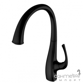 Смеситель для кухни с вытяжным изливом Blue Water Grasse Czarny Mat матовый черный
