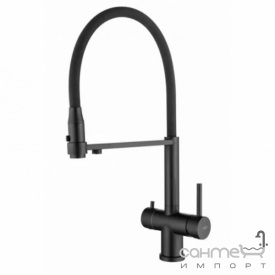 Смеситель для кухни с гибким изливом и изливом для фильтрованной воды Blue Water Tusar матовый черный