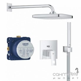 Душевая система скрытого монтажа Grohe Eurocube Tempesta 250 Cube 25289000 хром