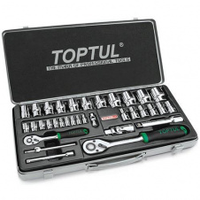 Набір головок з тріскачкою TOPTUL 1/4, 1/2 34од. GCAD3401