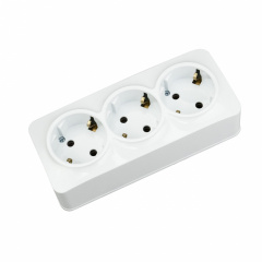 Розетка тройная с заземлением Horoz Electric POWER MAX-3E белая (104-008-0002-010) Новая Каховка
