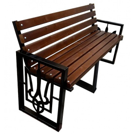 Лавка садова Tobi Sho у стилі Лофт з декором посилена 200 см колір горіх