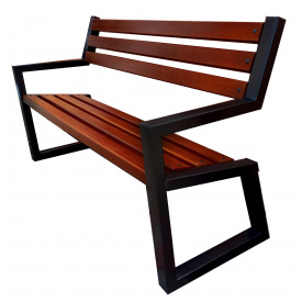 Скамейка садово-парковая Tobi Sho "Улитка" в стиле Лофт с подлокотниками 1,7 м цвет махагоний