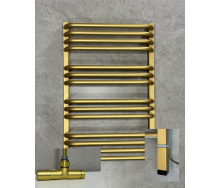 Полотенцесушитель комбинированный Terma Alex 760x500 Brass, тен ONE + вентиль Unico