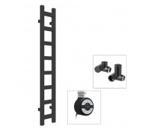 Полотенцесушитель комбинированный Terma Easy 640x200 Black mat,тен MOA+вентиль Integra