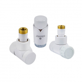 Комплект термостатичний кутовий Schlosser LUX для мідної труби GZ 1/2 х 15x1 білий (603700001)