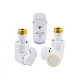 Комплект термостатичний осьовий правий Schlosser LUX для мідної труби GZ 1/2 х 15x1 білий (603700002)