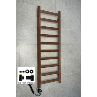Полотенцесушитель комбинированный Terma CRYSTAL 1200x400 Bright Cooper, тен MOA + вентиль Integra