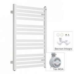 Полотенцесушитель комбинированный Terma Marlin 600x530 White тен MOA + вентиль Integra Курень