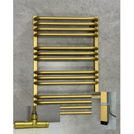 Рушникосушка комбінована Terma Alex 760x500 Brass, тен ONE + вентиль Unico