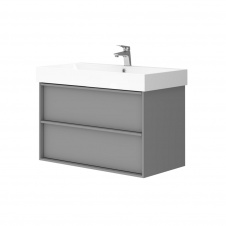 Тумба з умивальником Devit Quadra 450х864х600, сірий матовий (083085G)