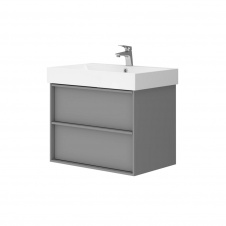 Тумба з умивальником Devit Quadra 450х704х603, сірий матовий (083070G)
