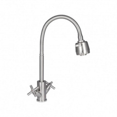 Змішувач для кухні Lidz Wind 013F4 Nickel (LDWIN013F4NKS43391) Шостка