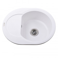 Гранітна мийка Globus Lux MORAINE 600х470-А0007, білий Токмак