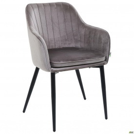 Кресло обеденное Paula вельвет серый