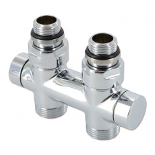 Узел отсекающий Carlo Poletti Twin 1/2″ Зx3/4″ EK 50 мм прямой хром
